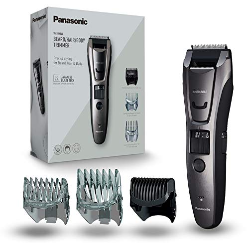 Panasonic ER-GB80 Bart-/ Haarschneider mit 39 Schnittstufen, Bartschneider für Herren, inkl. Präzisions-Trimmer, Pflege für Körper, dunkelsilber